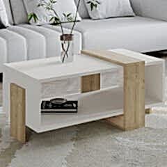 Meleni Orta Sehpa – 90 cm Modern Tasarım – Raflı