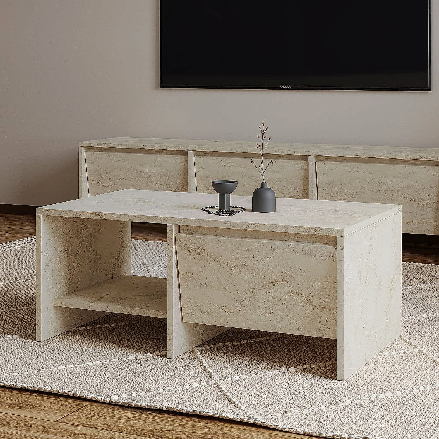 Laris Kapaklı Orta Sehpa – 90 cm Modern Tasarım