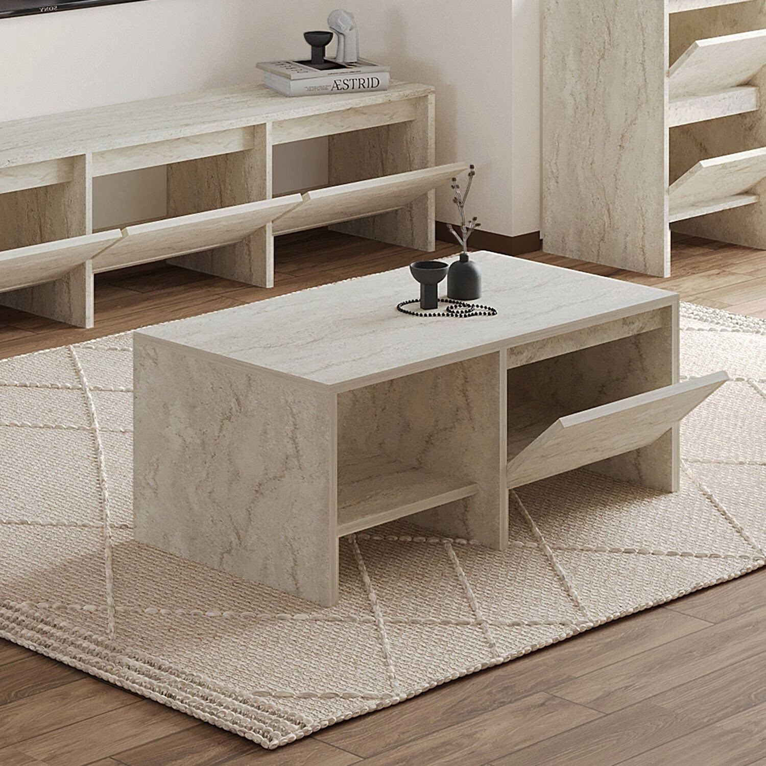 Laris Kapaklı Orta Sehpa – 90 cm Modern Tasarım