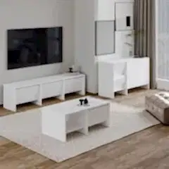 Laris Üçlü SET – TV Sehpası, Konsol ve Orta Sehpa ile Modern Yaşam Alanları İçin Takım