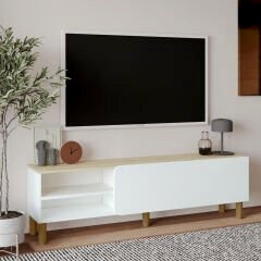 River 150 cm Modern TV Sehpası – Kapaklı ve Raflı Tasarım