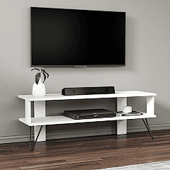 Duama TV Sehpası – Metal Ayaklı, Açık Raflı Tasarım, 120 cm