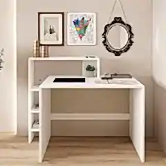 Amber Çalışma Masası – Raflı, Modern Bilgisayar Masası